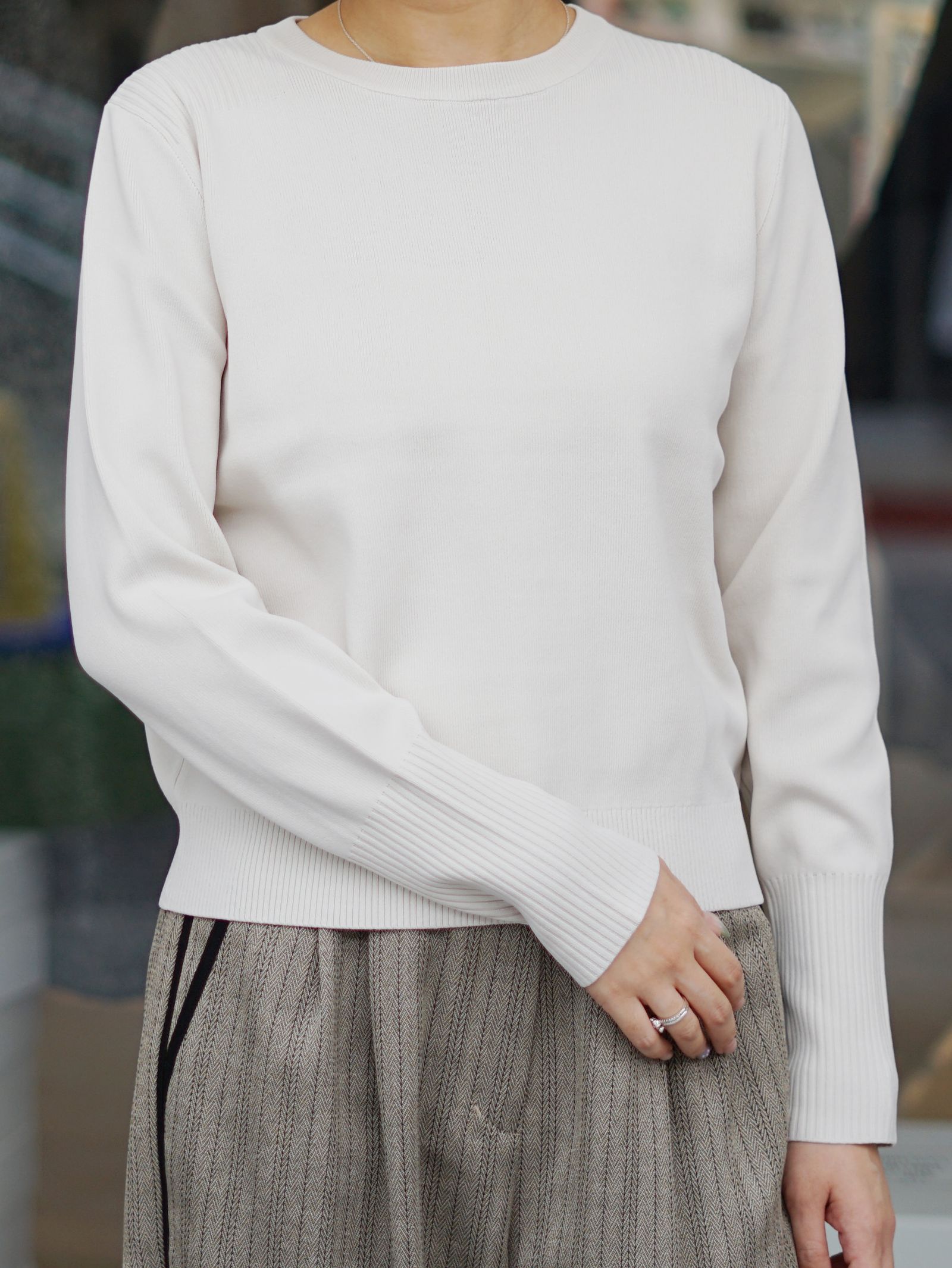 【26AW】ベーシックコンパクトニットトップス - BASIC COMPACT KNIT TOPS (IVORY)