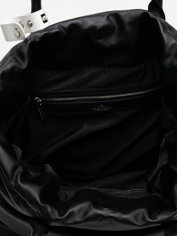 レザートート バッグ- PUCKER TOTE BAG (BLACK)