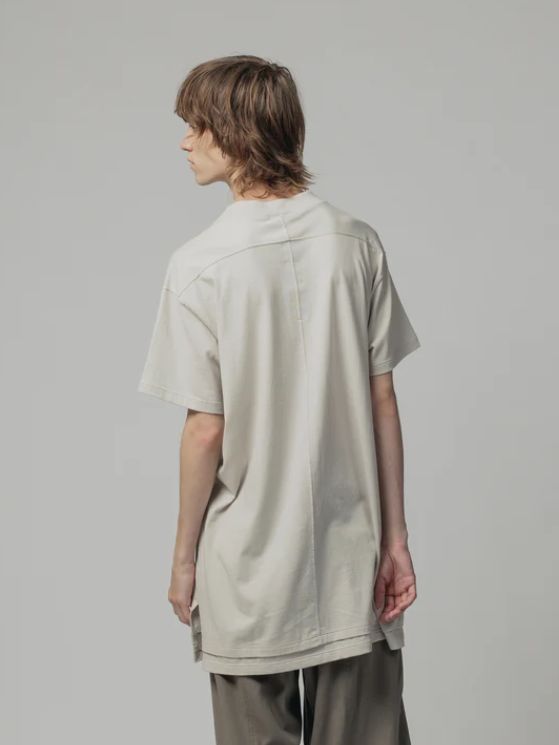 レイヤードデザイン半袖ティーシャツ - cotton jersey s/s t-shirt - L.GREY