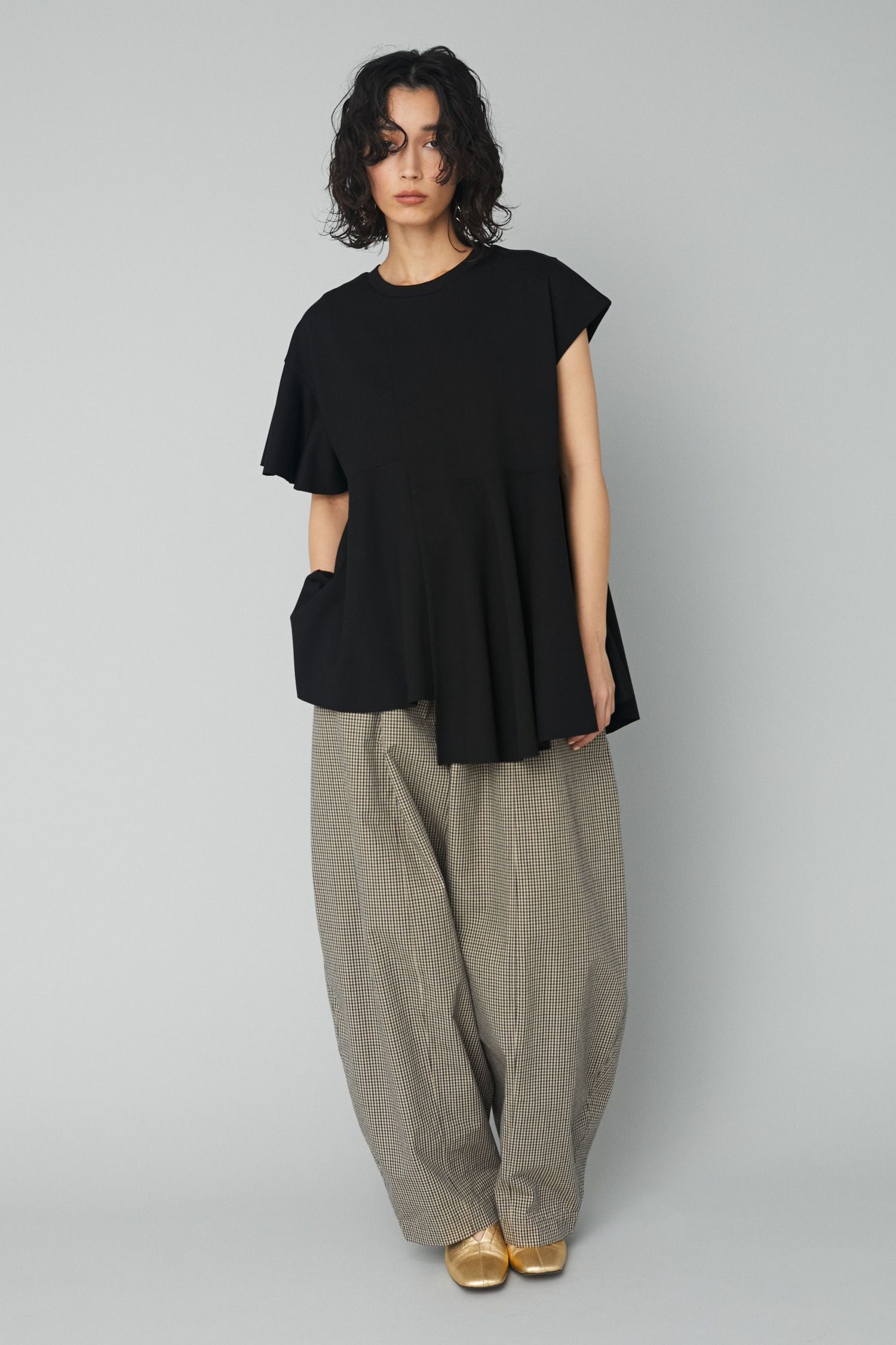 HeRIN.CYE - クロップド ポンチ トップス - Cropped ponte tops