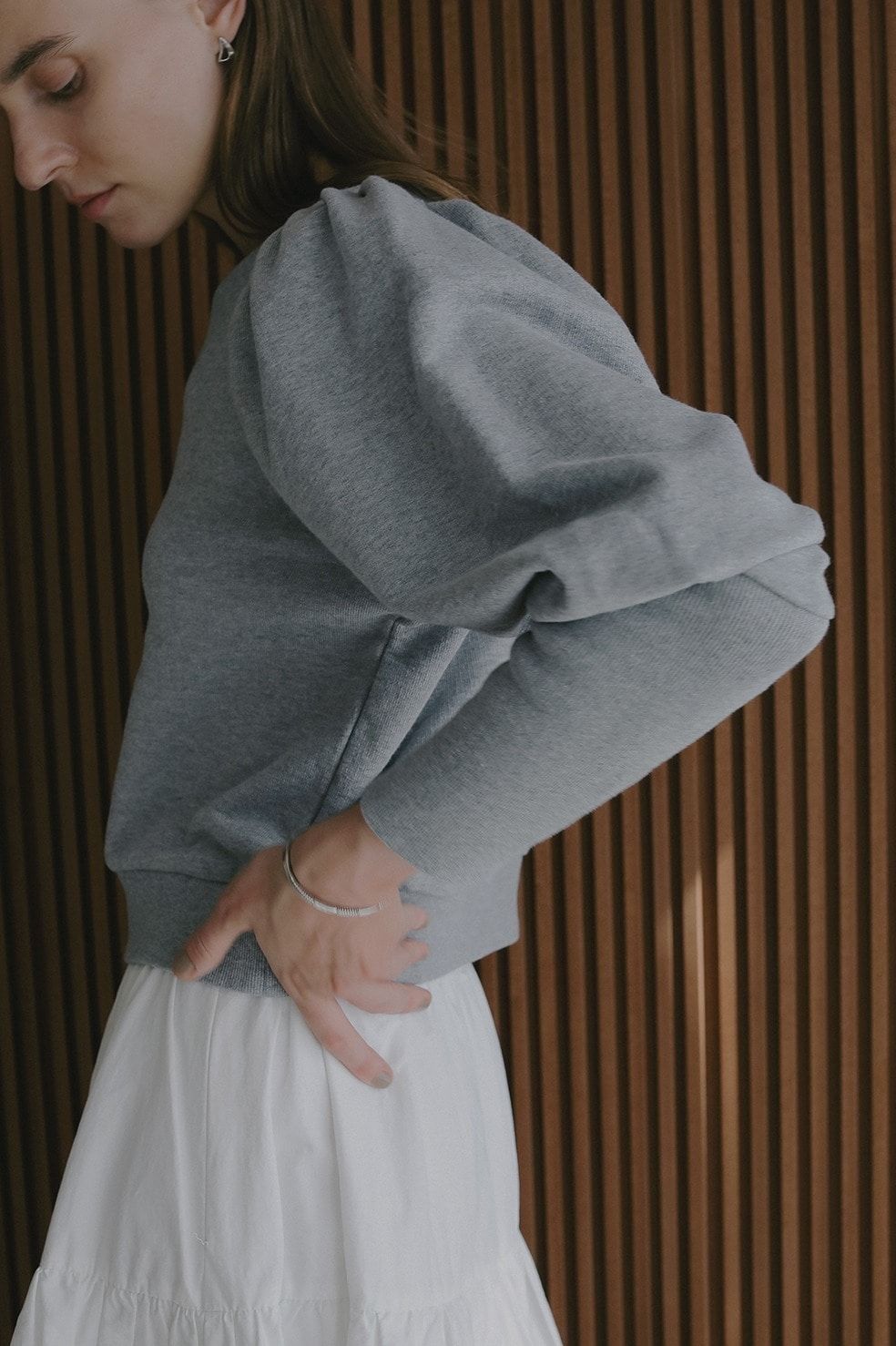 パフスリーブ スウェット - VOLUME PUFF SLEEVE SWEAT (GRAY)