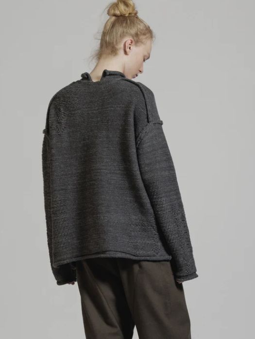 3G 変わり編み プルオーバーニット - PULLOVER KNIT GREY