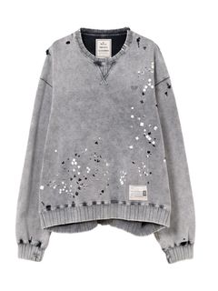 エンベリッシュ ブリーチ スウェット - Embellish Bleach Po (GREY)