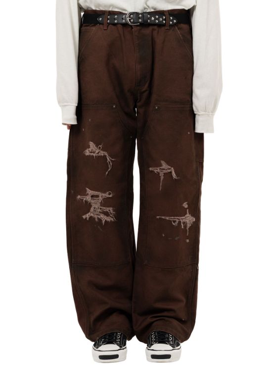 ボロペインターパンツ - BORO PAINTER PANTS -BROWN