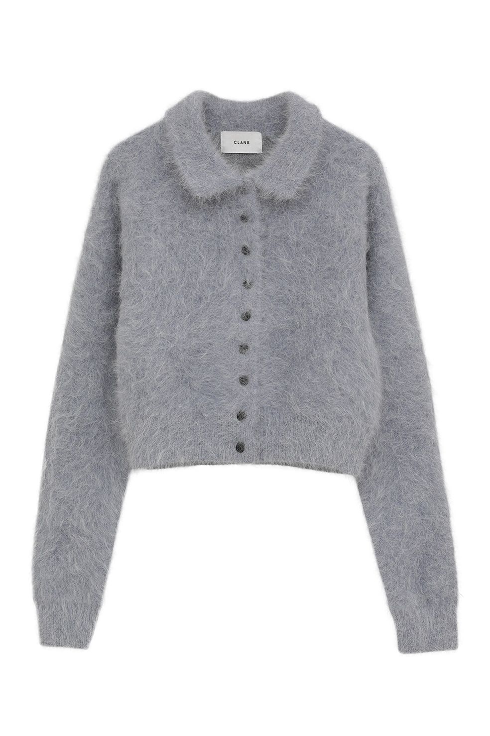 アンゴラニットカーディガン - ANGORA SHORT KNIT CARDIGAN (BLUE)