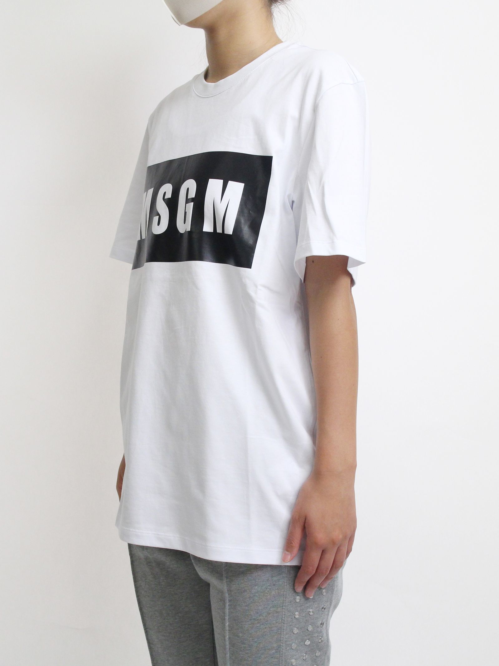 MSGM - PAINT BRUSHED LOGO T-SHIRTS - WHITE