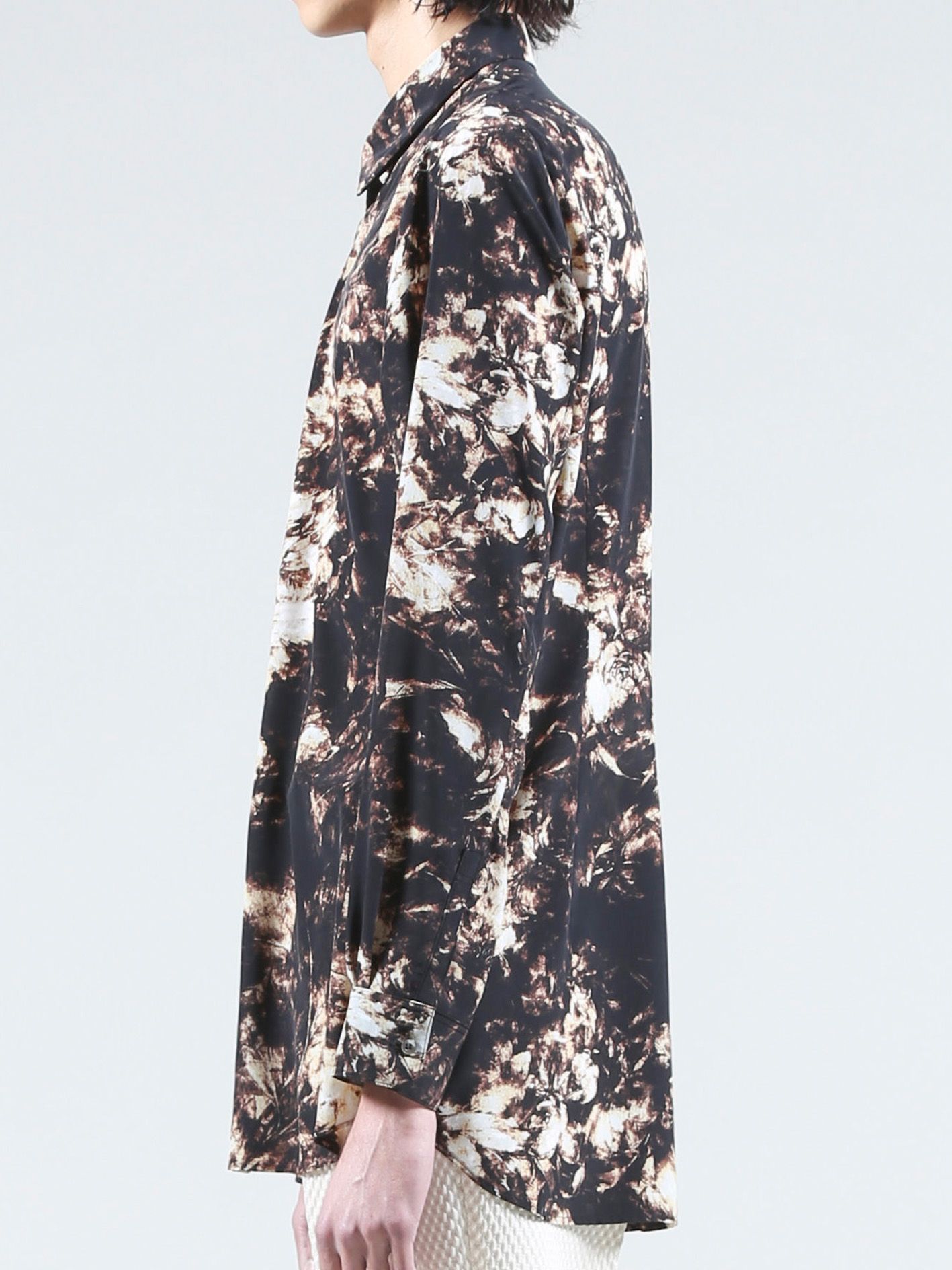 フラワープリントシャツ - Flower Print Shirt - BLACK×CREAM