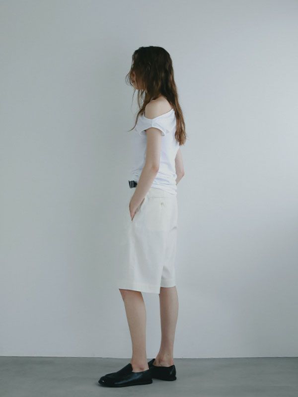 タックギャザーワンショルダープルオーバー WHITE