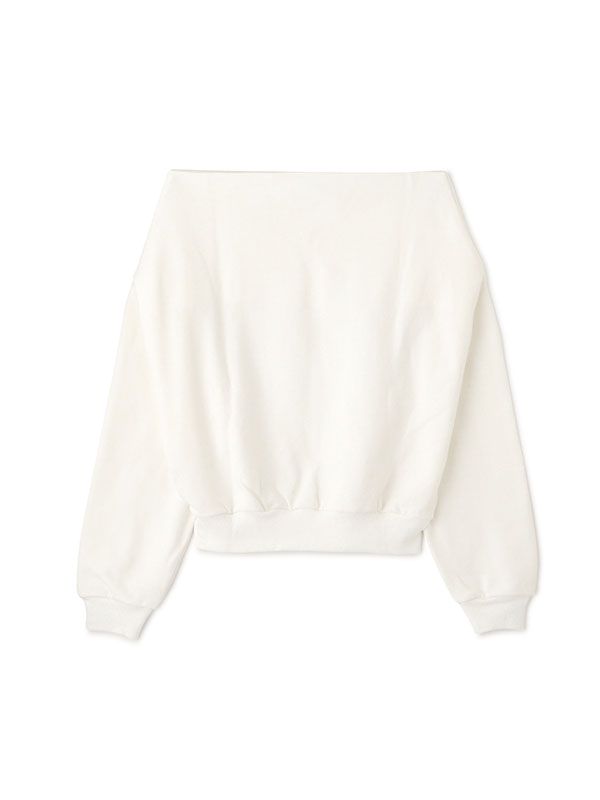 デザインネックスウェットプルオーバー - WHITE