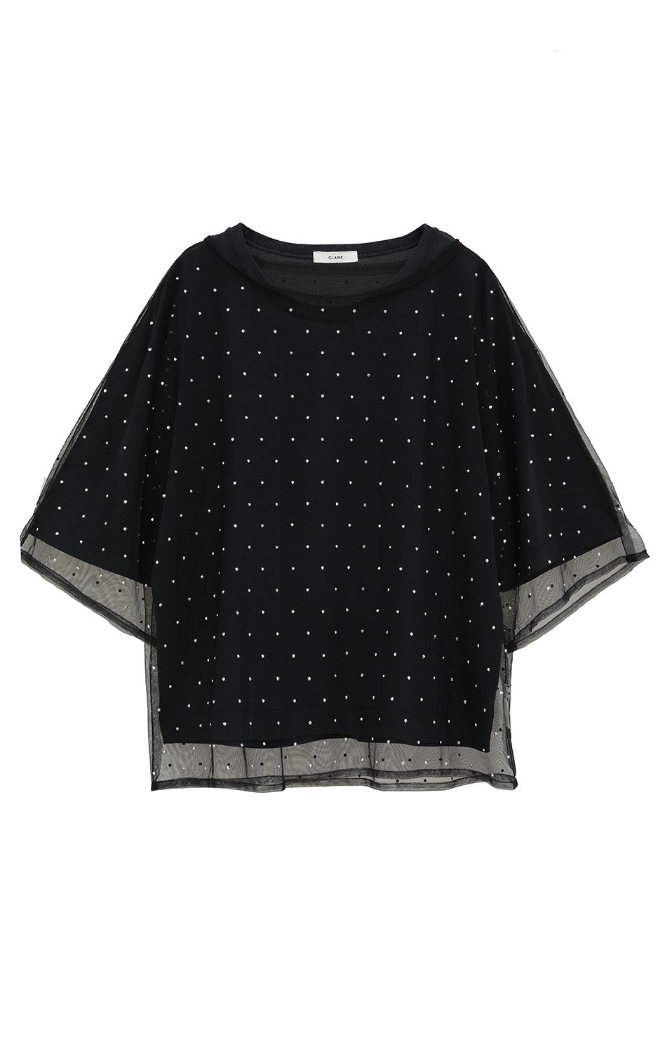 CLANE - ラインストーンシアートップス - RHINESTONE SHEER TOPS