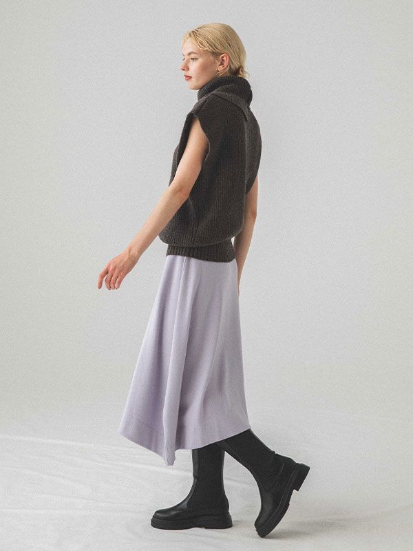 タックネックノースリルーズニットプルオーバー - GREY