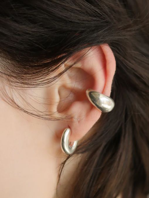 【両耳用】ベーグルピアス SV シルバー シンプル デザイン ユニセックス アクセサリー