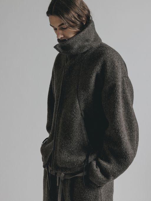 ウールパイル ハイネックジャケット (B-GRAYBEIGE)