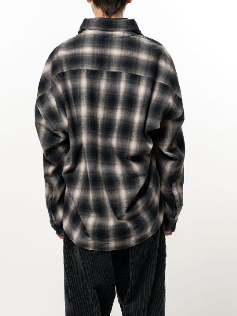 フロント バック ドッキング シャツ - Front Back Docking Long Sleeve Shirt (BLACK)