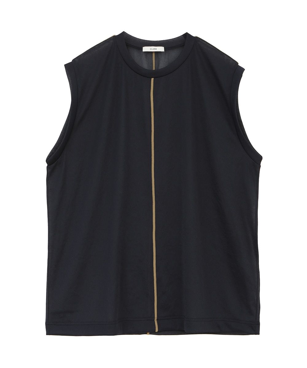 CLANE - LINE SHEER N/S TOPS - NAVY | ADDICT WEB SHOP