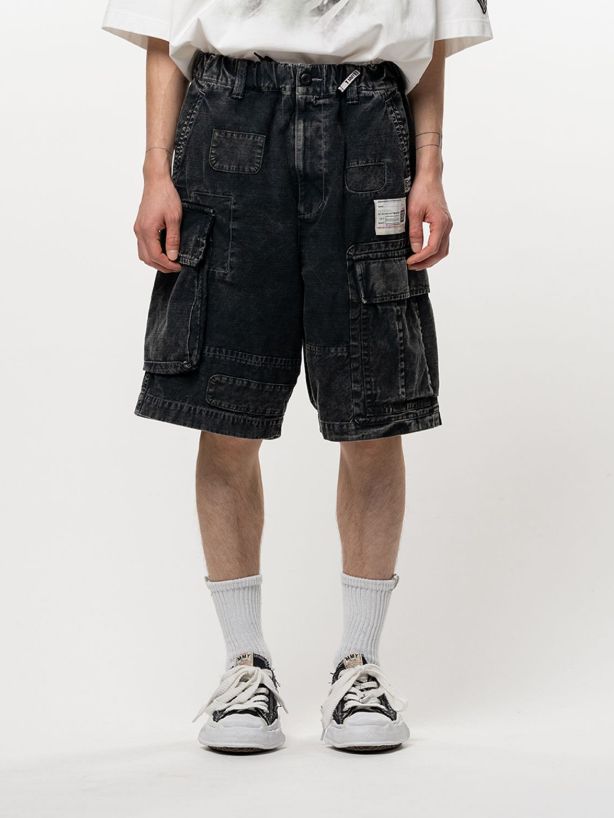 リペアドカーゴショーツ - REPAIRED CARGO ST (BLACK)