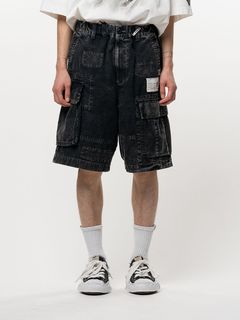 リペアドカーゴショーツ - REPAIRED CARGO ST (BLACK)