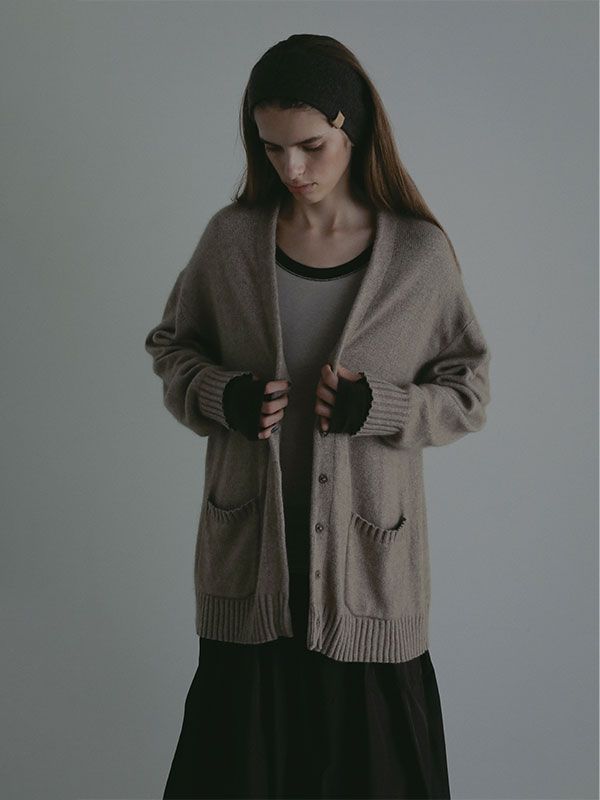 ウールカシミヤニットヘアバンド (BROWN）