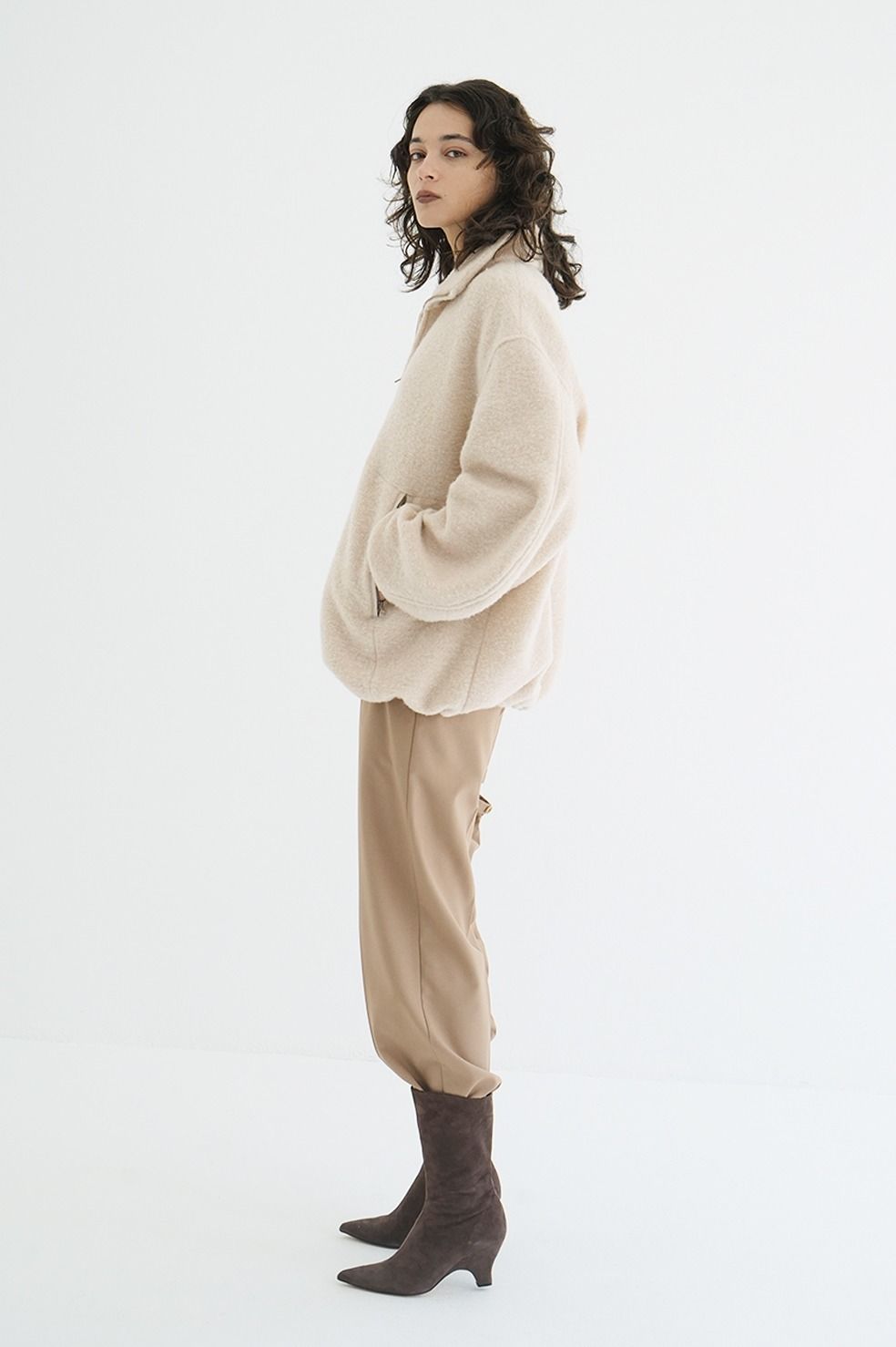 ハーフジップトップス - SLIVER HALF ZIP TOPS (IVORY)