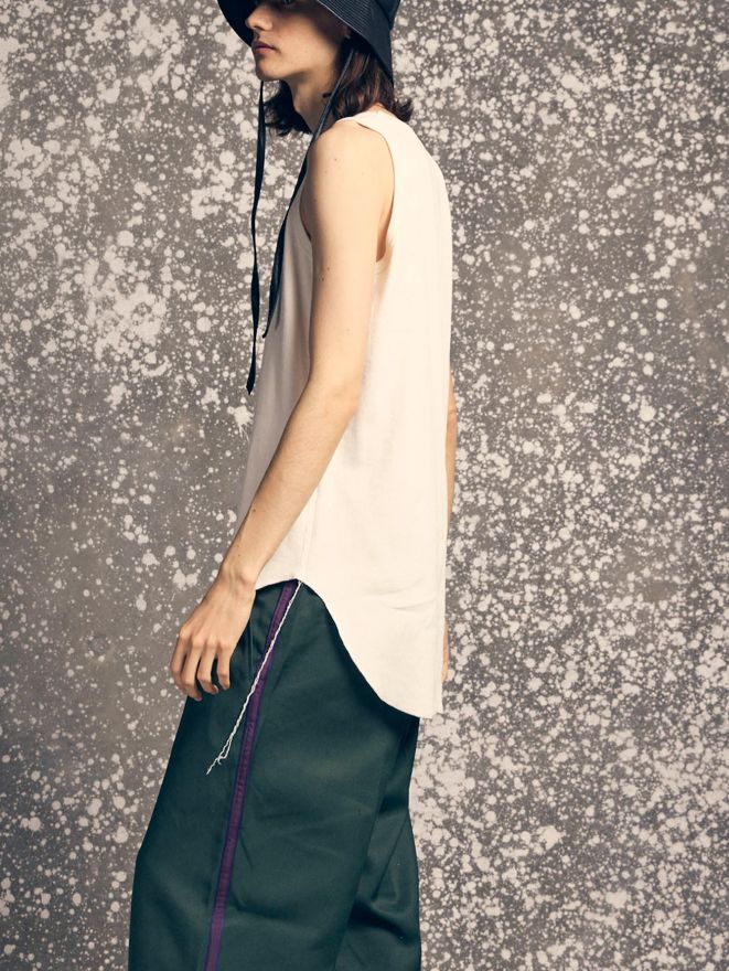 フライスレイヤータンクトップ - Fraise Layered Tank Top - WHITE