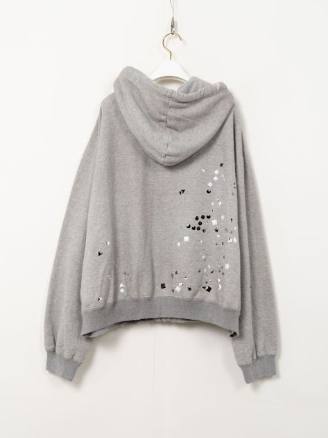 【レディース】エンベリッシュド ジップアップ フーディー｜Embellished Zip-up Hoodie - GREY