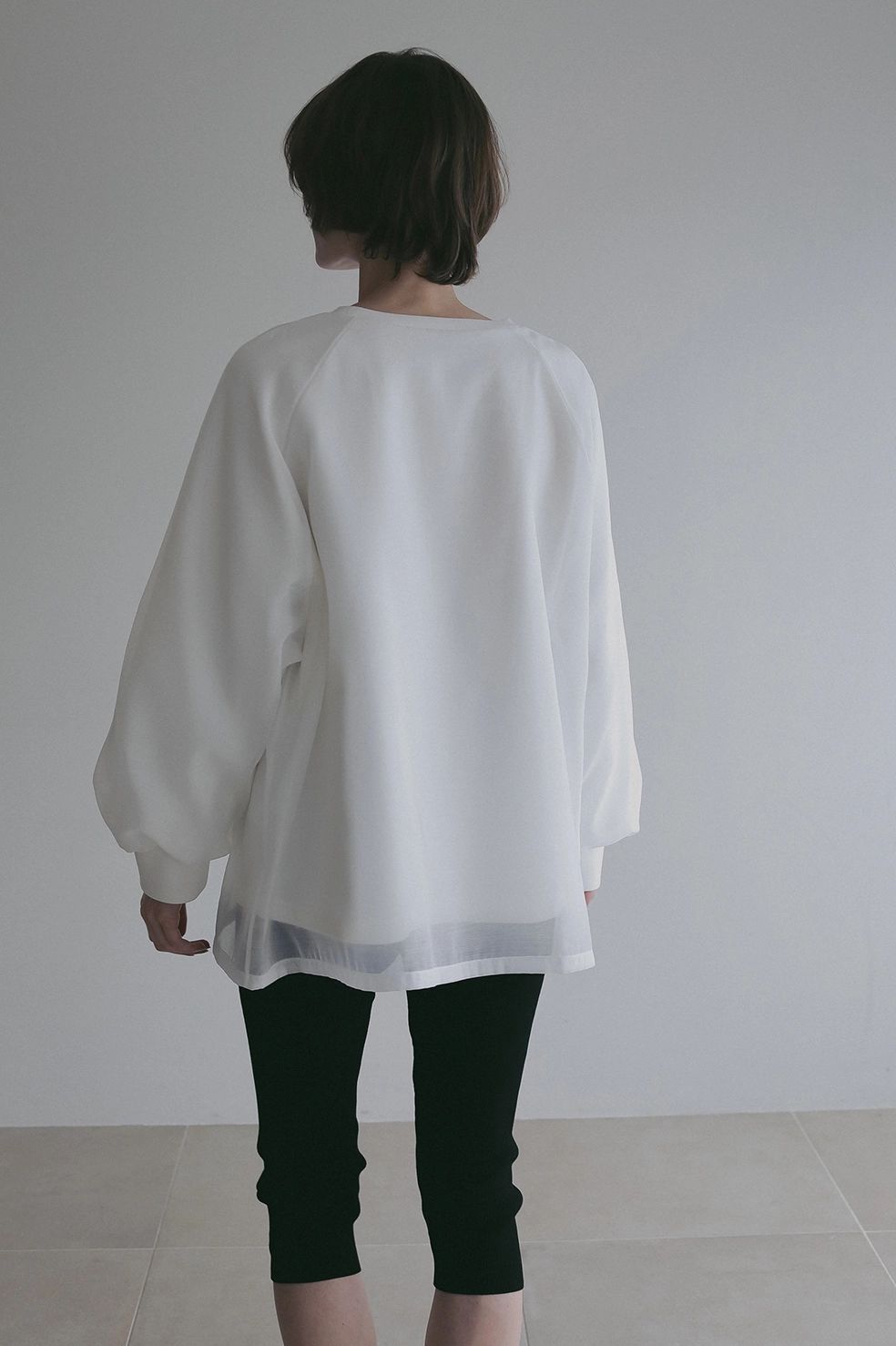 シアーレイヤード カットトップス | SHEER LAYERED CUT TOPS (WHITE)
