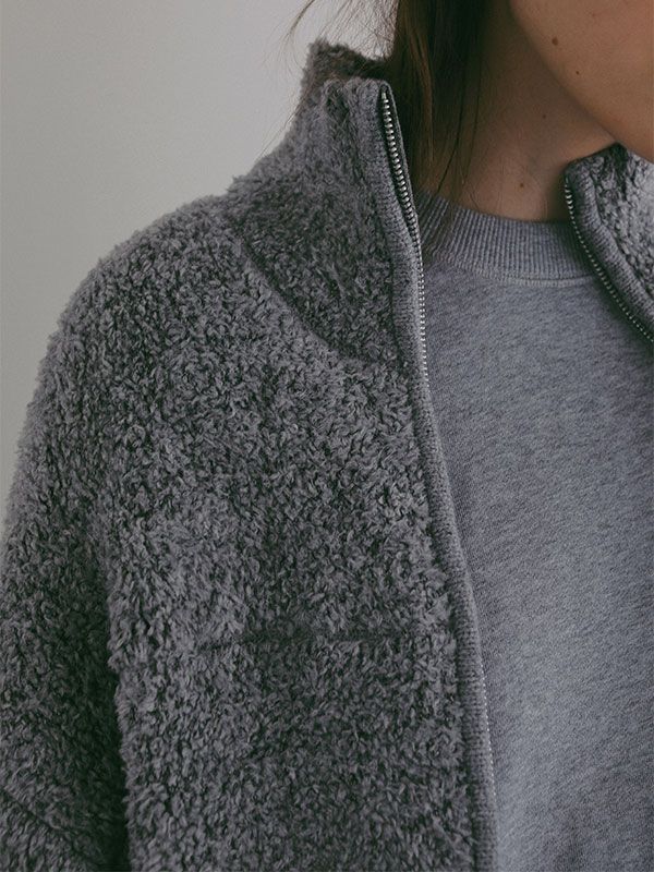 ボンディングニットフリースブルゾン （GREY)