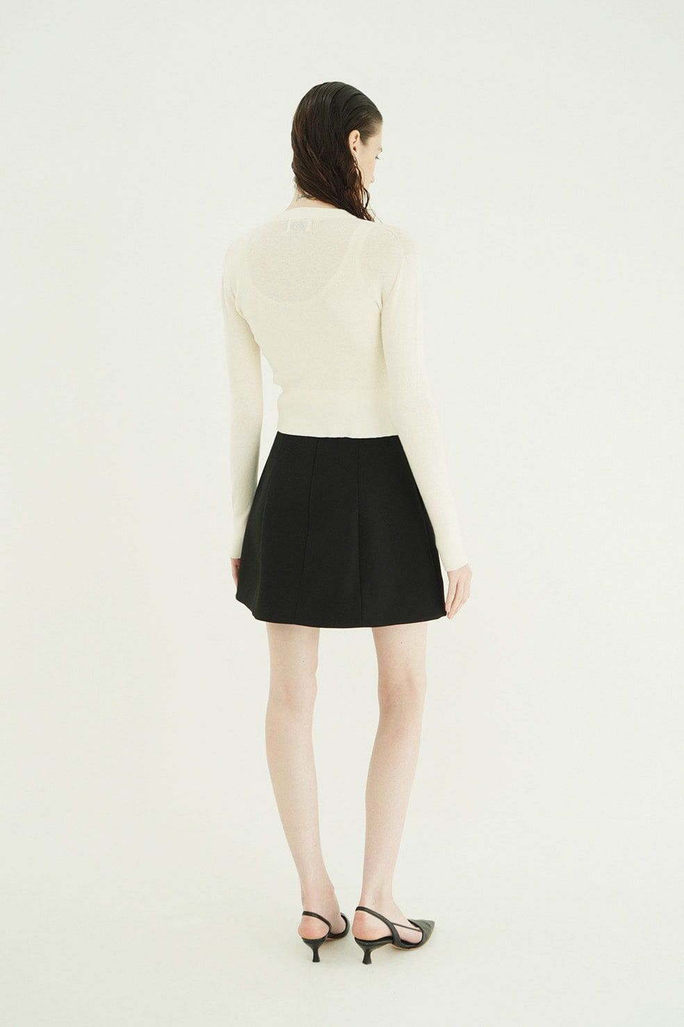 ニットカーディガン×タンクトップ セット -  BUTTON CARDIGAN TANK SET （IVORY)