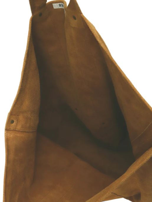 レザートートバッグ LEATHER TOTE BAG - Cow split leather - BROWN