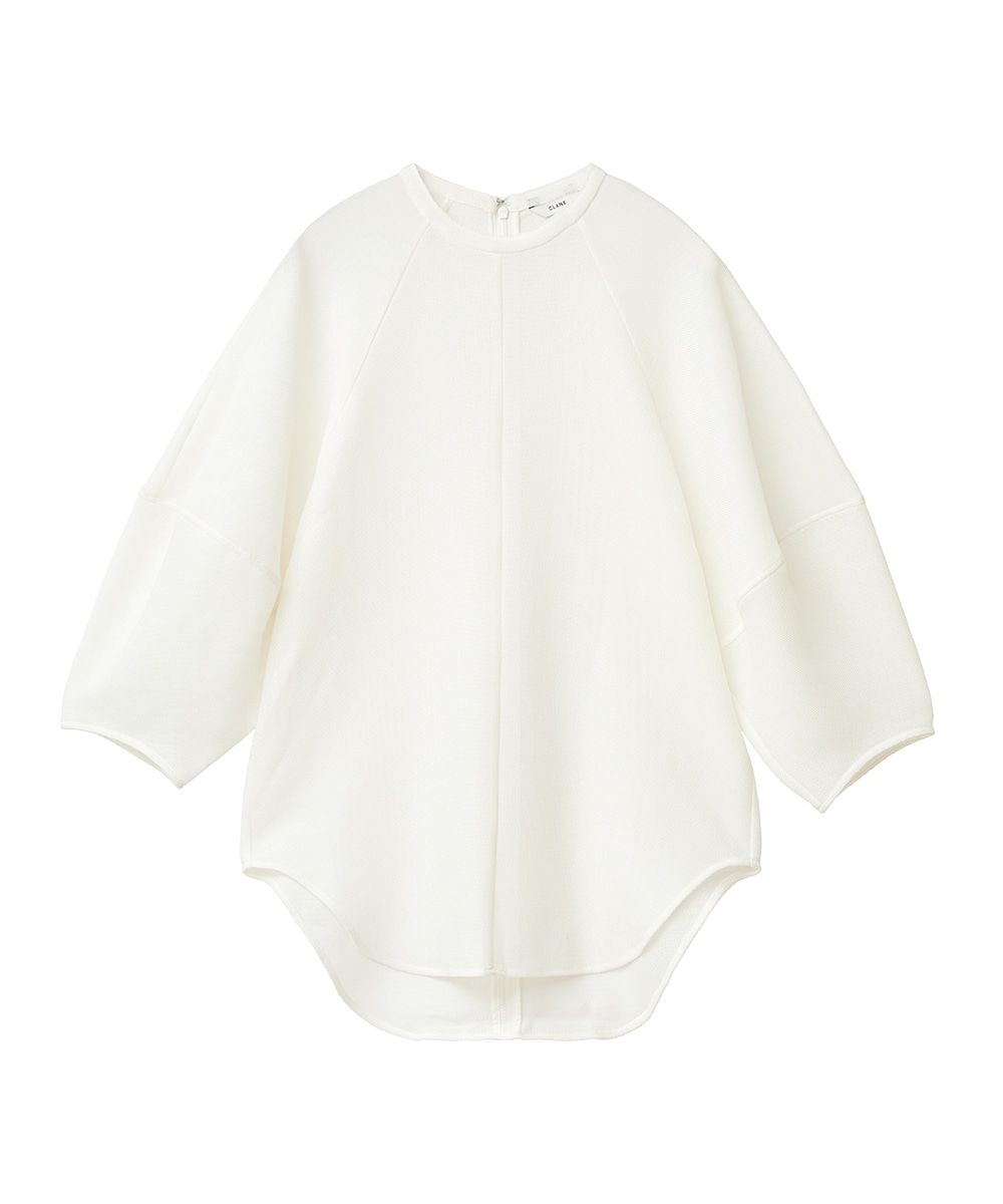 CLANE - メッシュ フォーム スリーブ ブラウス - MESH FORM SLEEVE BLOUSE - WHITE | ADDICT WEB  SHOP