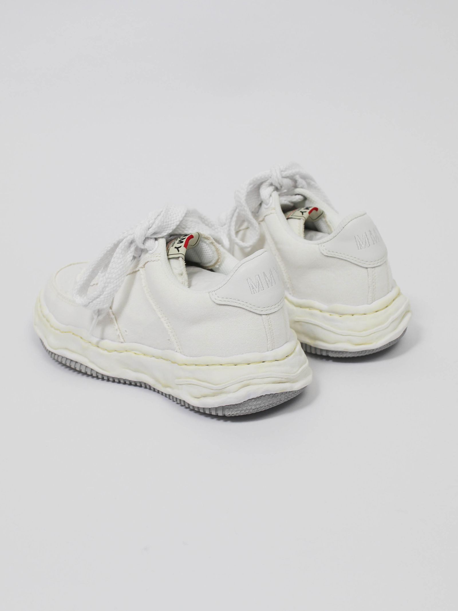 "WAYNE" OG Sole CANVAS LEATHER Low-top Sneake - WHITE