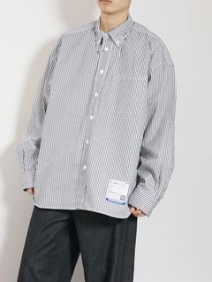 ストライプシャツ - Stripe OX Long Sleeve Shirt - NAVY