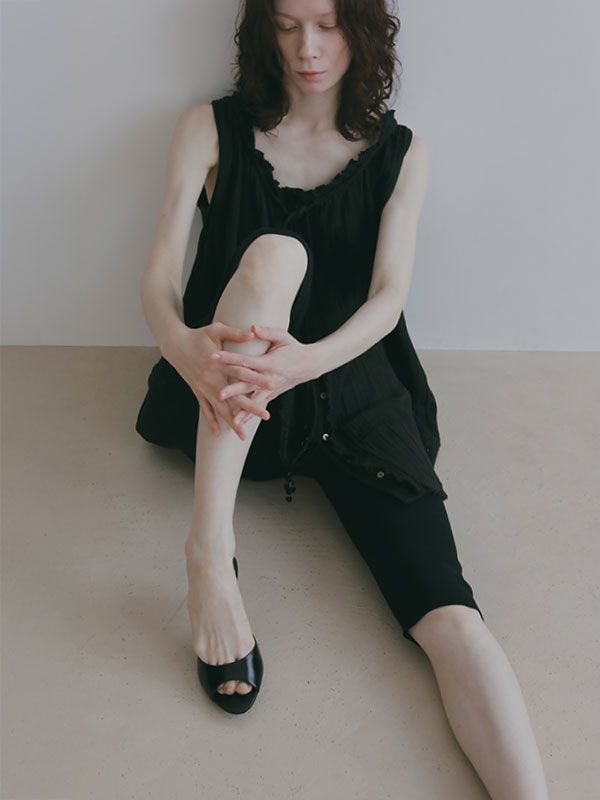 フロントオープンタンクチュニック (BLACK)