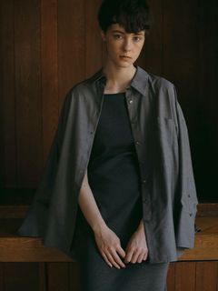 ライトタンブラーオーバーサイズシャツ - GREY