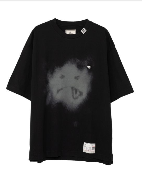 スマイリーフェイスプリントTシャツ - Smily Face Printed T-shirt - BLACK