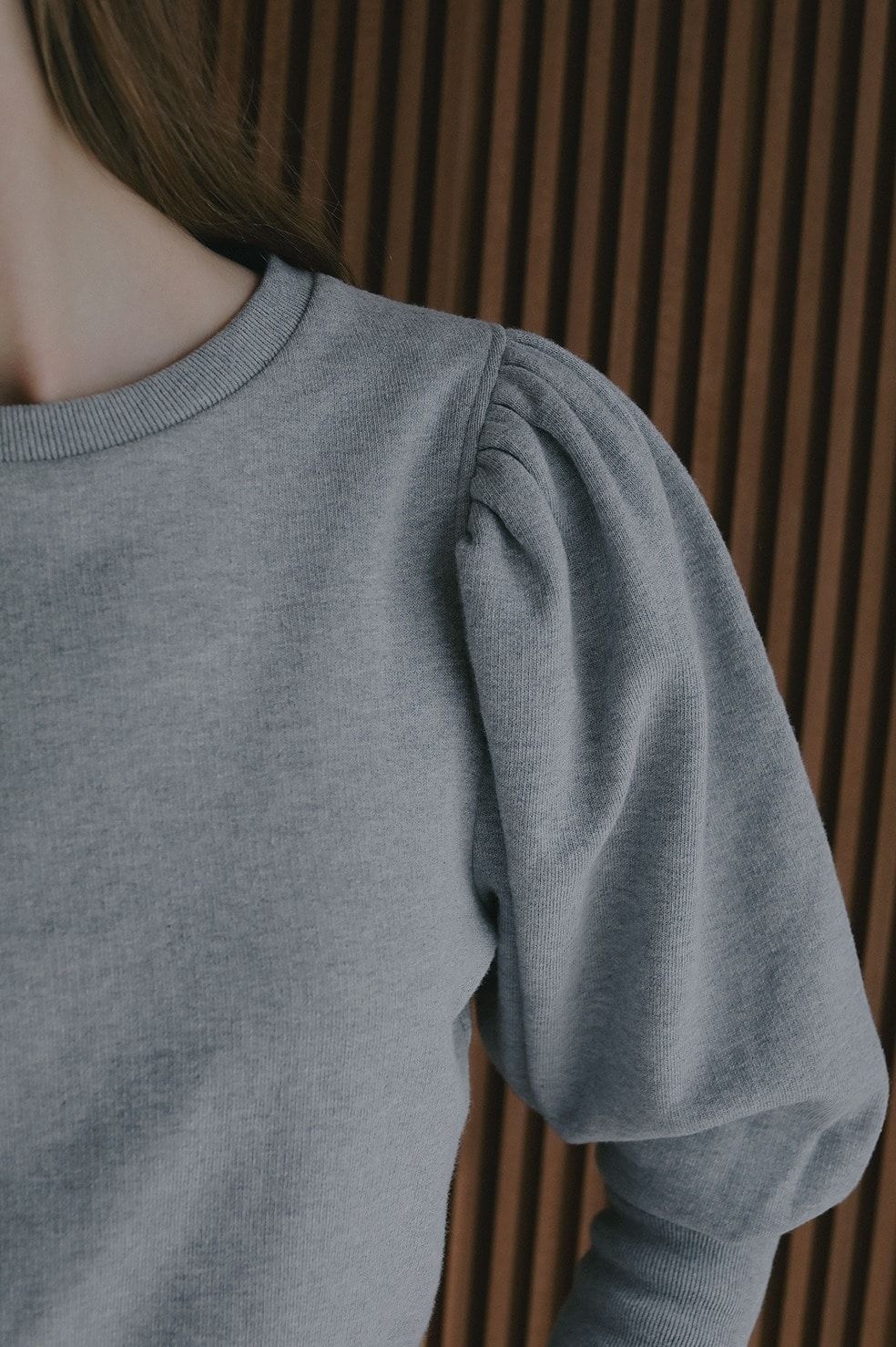 パフスリーブ スウェット - VOLUME PUFF SLEEVE SWEAT (GRAY)