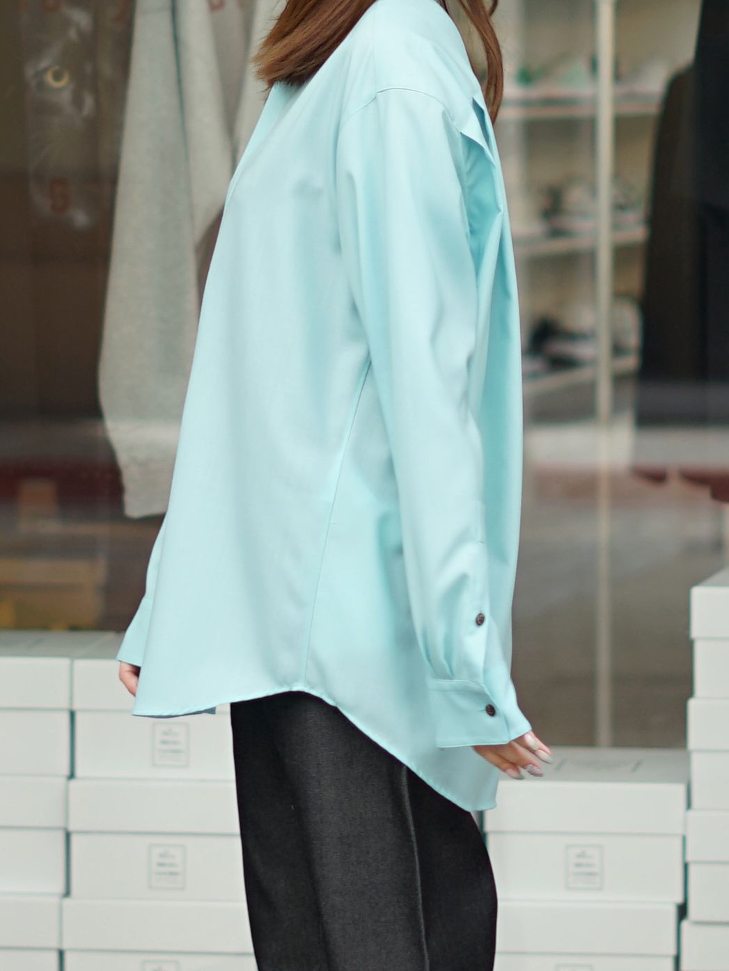 ウールシャツ | wool shirt (LIGHT BLUE)