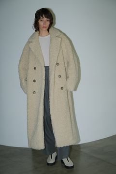 ダブル ロング ボアコート - DOUBLE LONG BOA COAT - IVORY