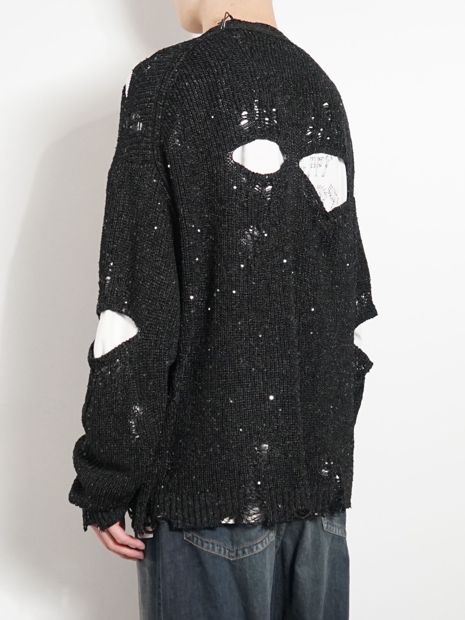 ニットカーディガン - SANGLE KNIT CARDIGAN - BLACK