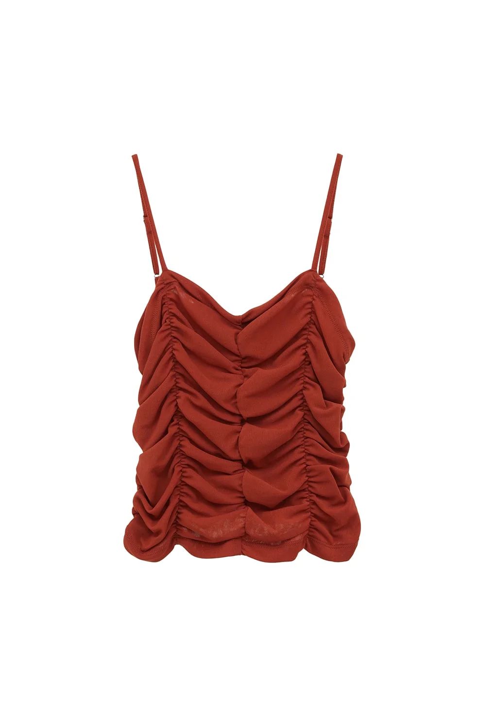 SHIRRING CAMI TOPS ORANGE - シャーリングキャミトップス