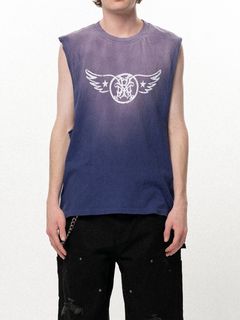 "AERO-KMY" Sleeveless T-shirt - スリーブレス Tシャツ (NAVY)