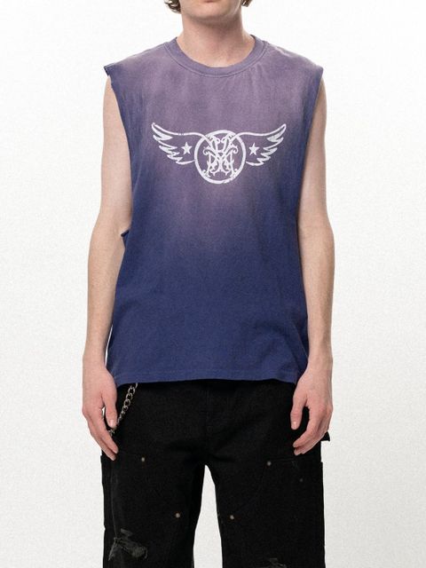 "AERO-KMY" Sleeveless T-shirt - スリーブレス Tシャツ (NAVY)