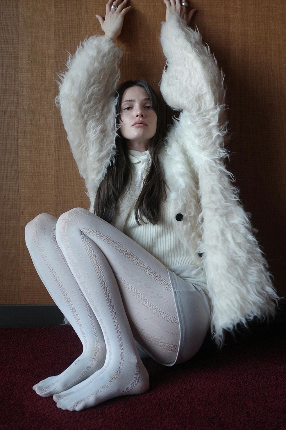 シャギーニットカーディガン - BI COLOR SHAGGY KNIT CARDIGAN - IVORY