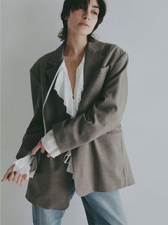 サイドベンツテーラードジャケット - GREIGE
