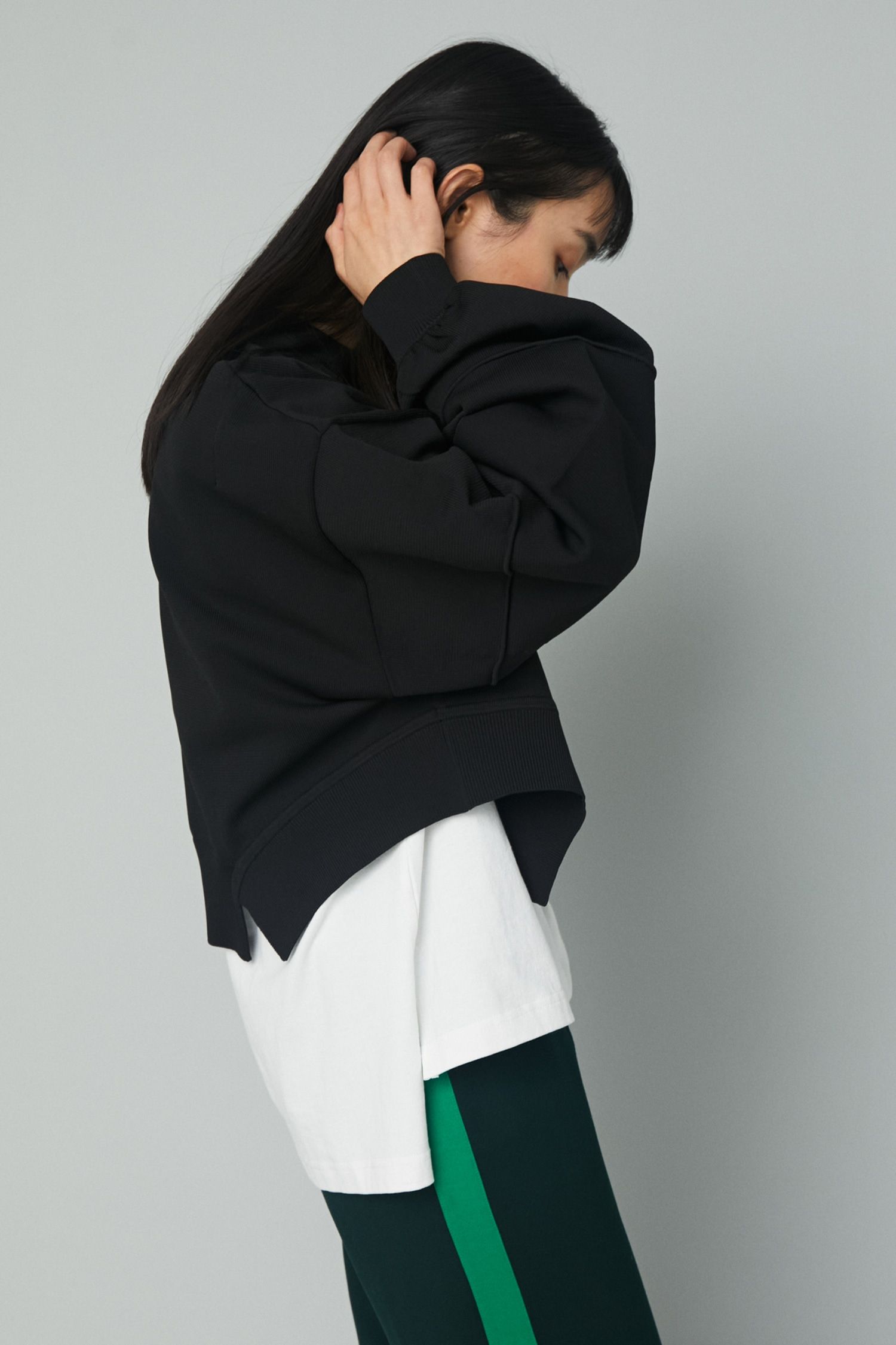 ボーイフレンド ショート トップス - Boy friend short tops - BLACK