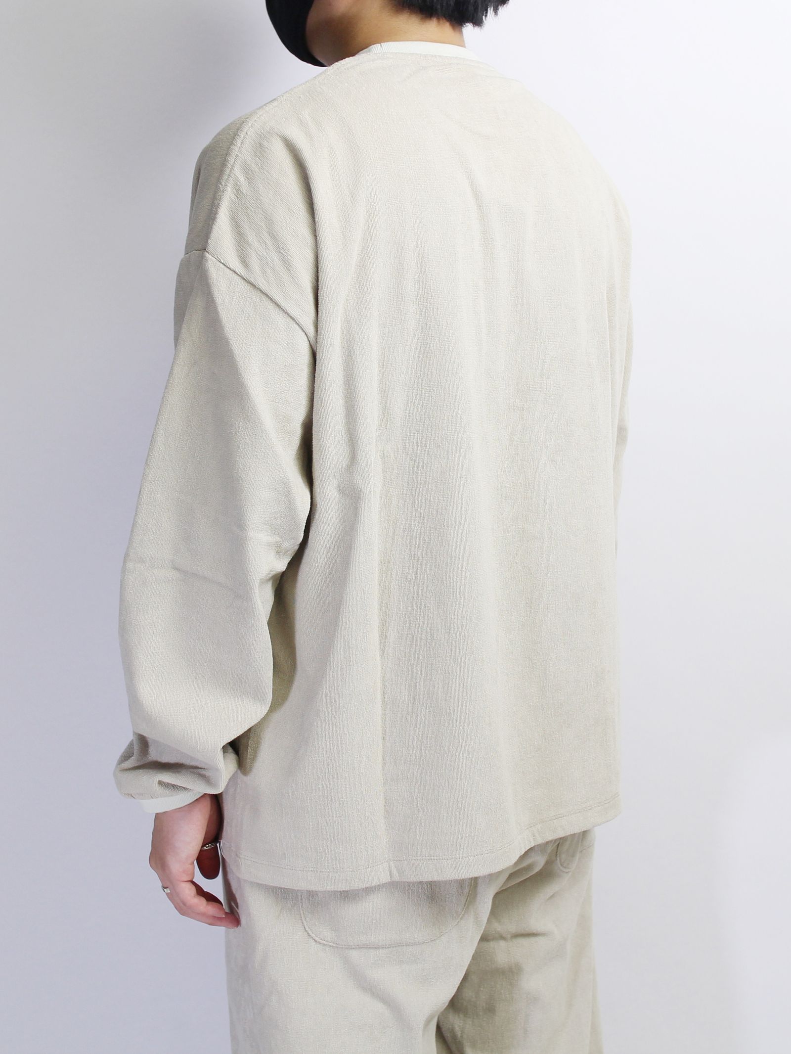 ロングスリーブ Tシャツ 1ミリパイル - BEIGE