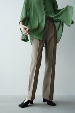 ピン タック ボトム パンツ  - PIN TUCK BELL BOTTOM PANTS BEIGE