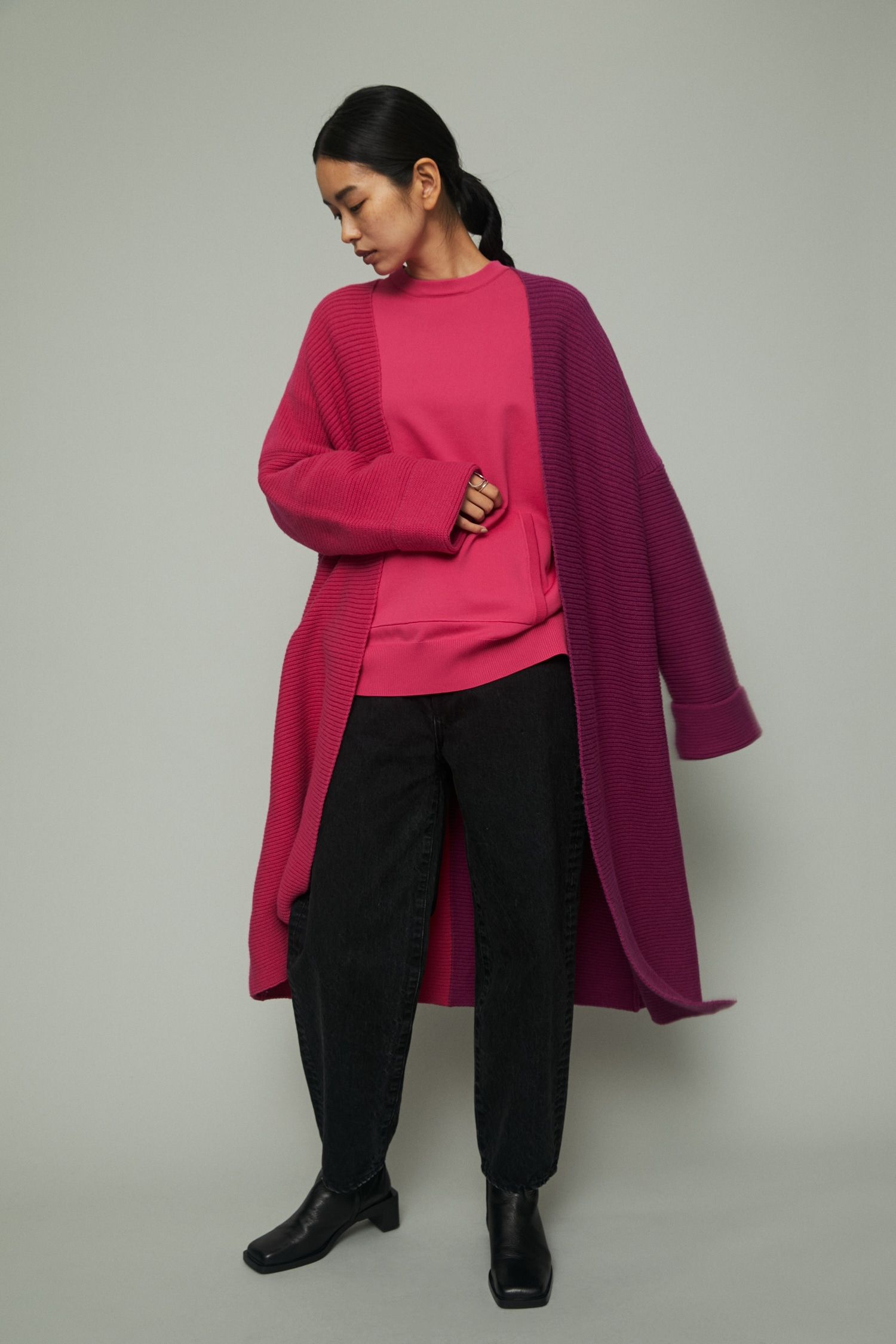 カラー ブロック ハオリ  - Color block haori - PINK