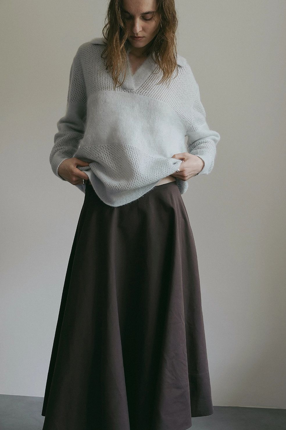 モヘアポロニット - MOHAIR POLO KNIT (LIGHT BLUE)