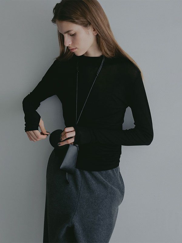 レザーコードマルチポーチ (BLACK）